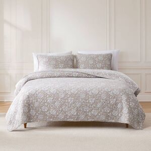 Lush Decor - Lush Décor King/California King Zara Floral Block  Gray